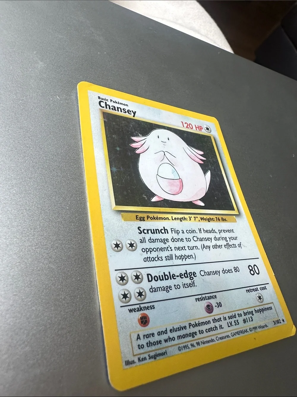 Chansey Holo Pokémon Card (3/102)
